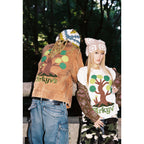 Wine Label Distressed Workwear Jacket