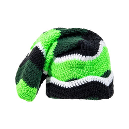 Neon Wave Crochet Sock Hat