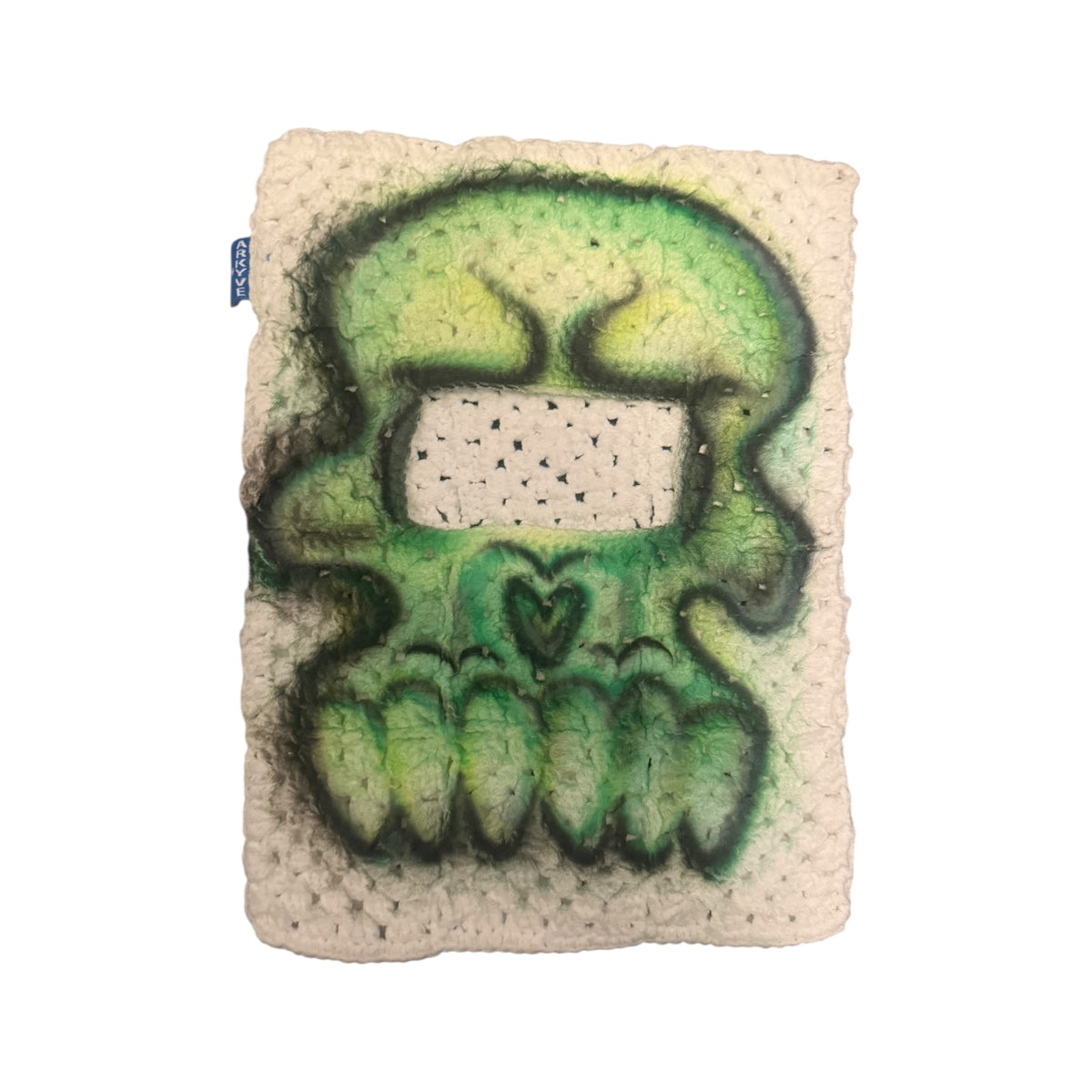 Green Skull 1of1 Crochet Cat Mask