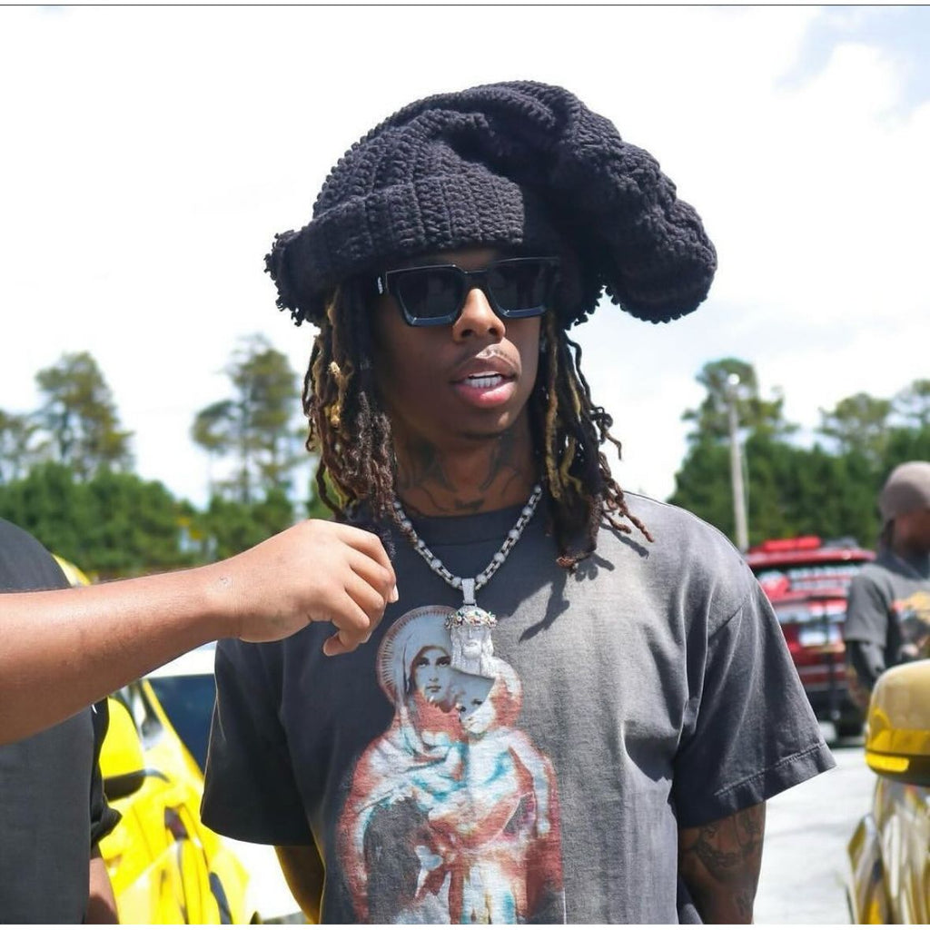 Shadow Moss Crochet Sock Hat