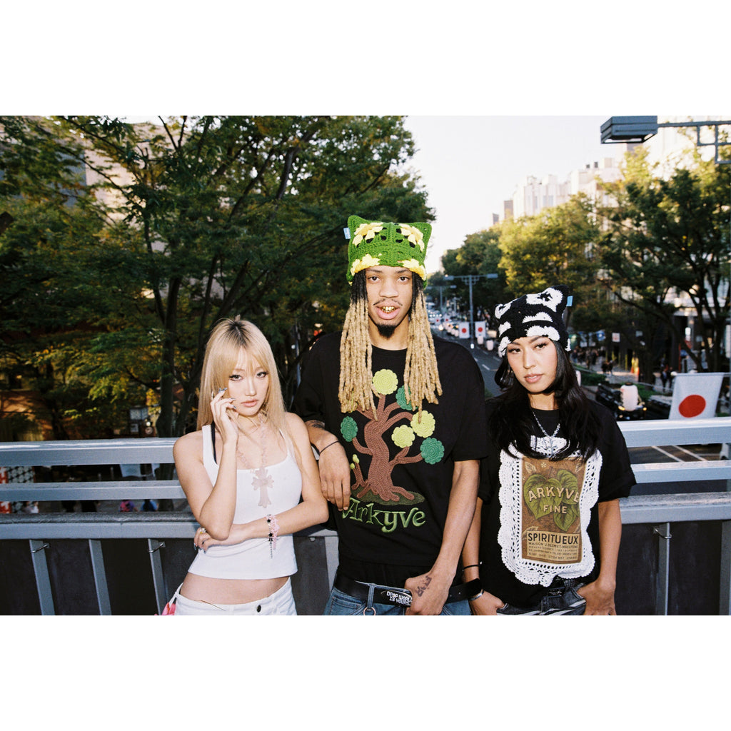 Crochet Tree Patch Black Tee