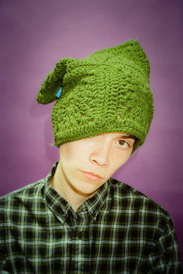 Pine Green Crochet Cat Hat