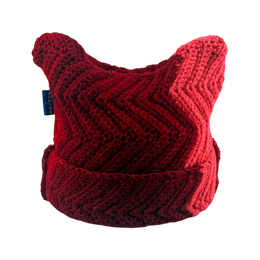 Red Chevron Crochet Cat Hat (1of1)