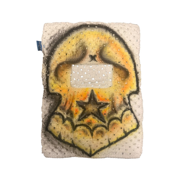 Yellow Skull 1of1 Crochet Cat Mask
