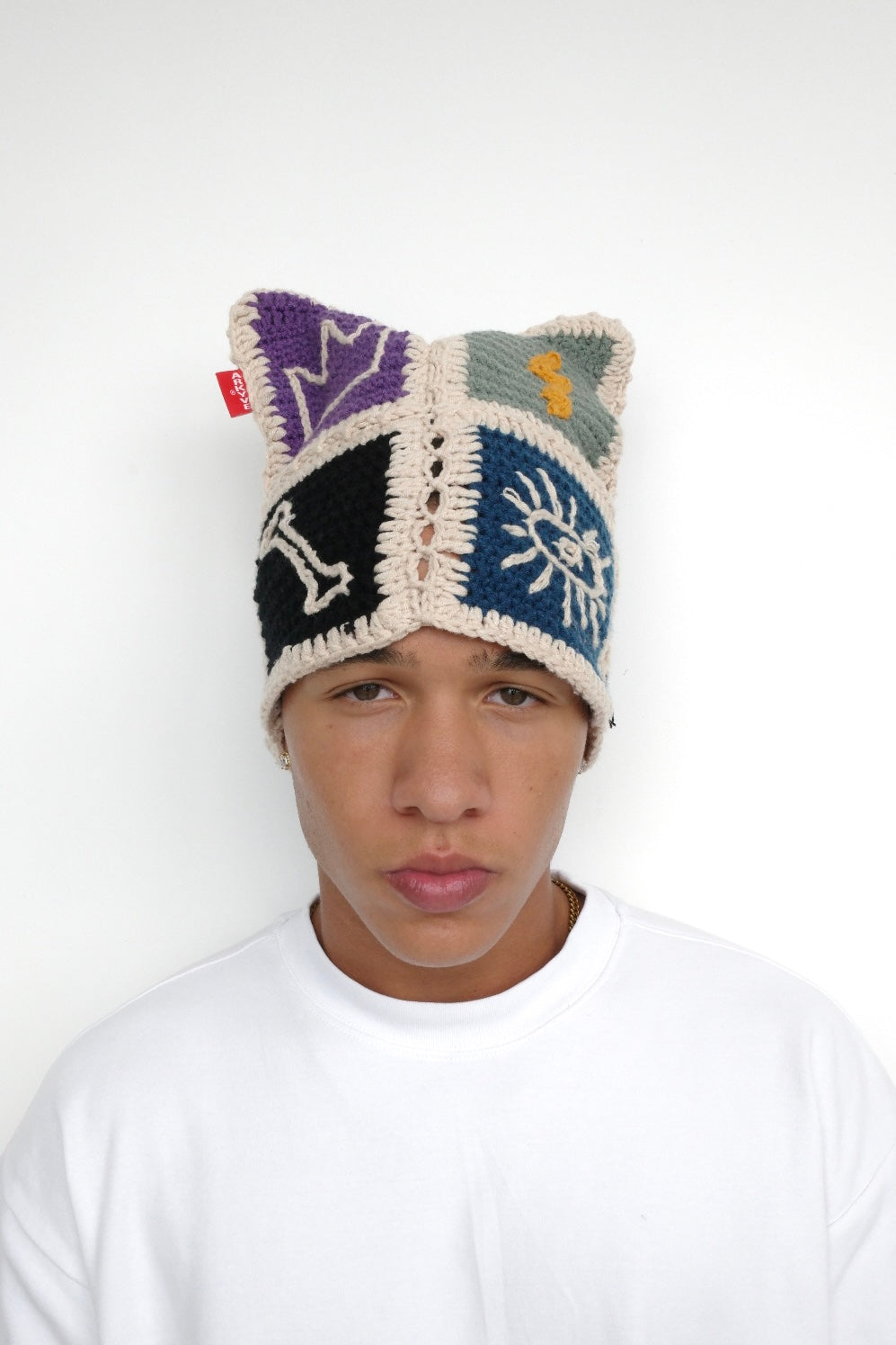 Arkyve X Basquiat "Symbols" Crochet Cat Hat