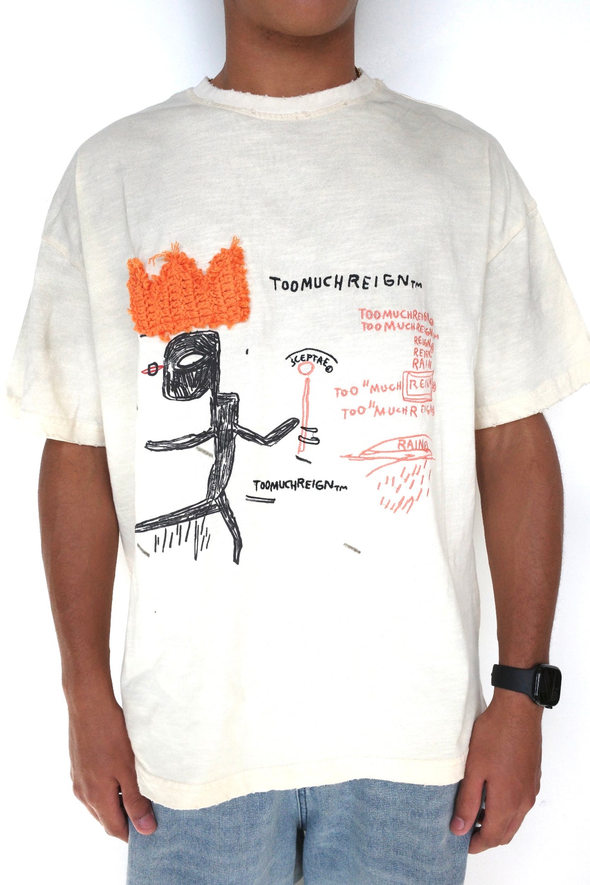 Arkyve X Basquiat "Too Much Reign" Tee (Cream)