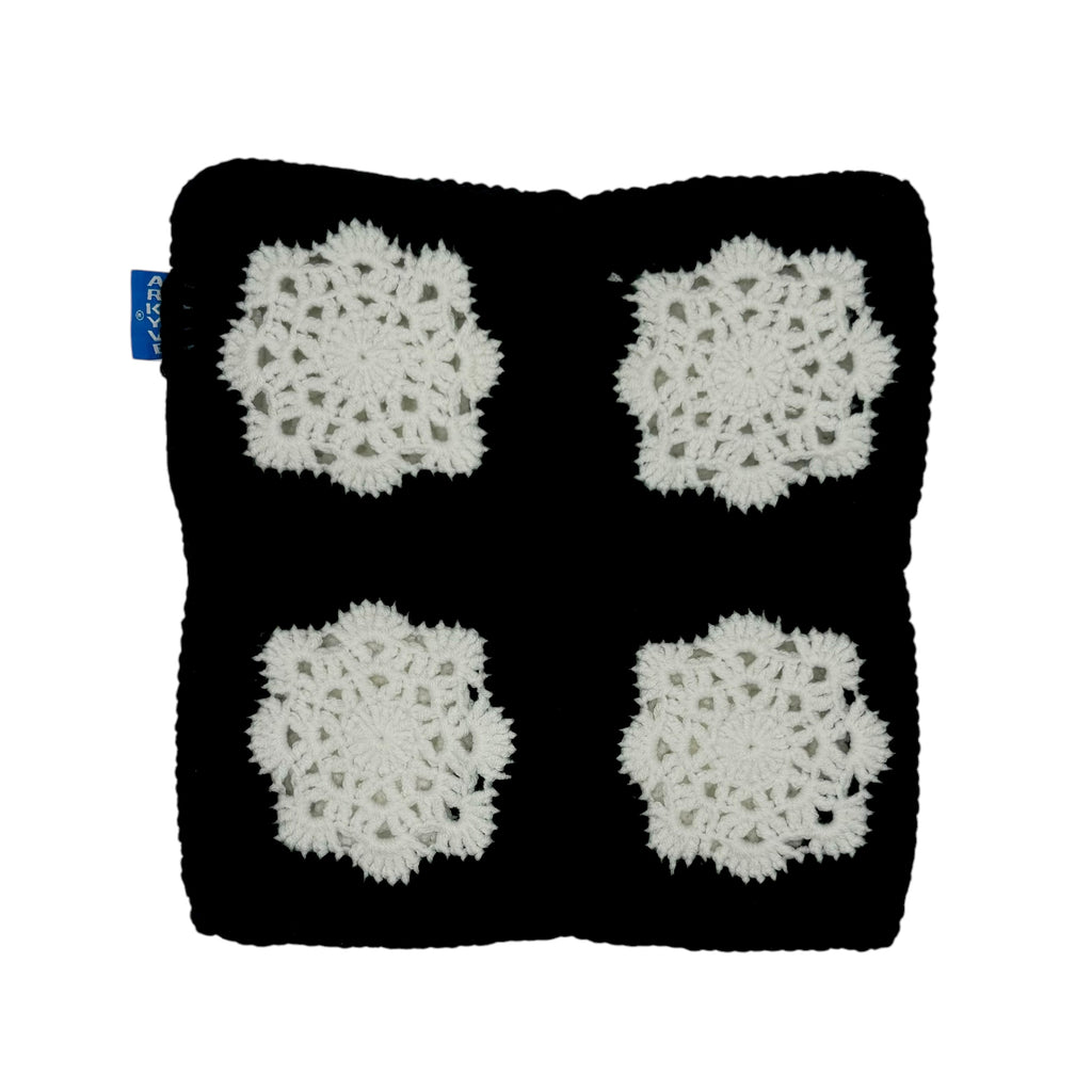 Black Snowflake Crochet Cat Hat