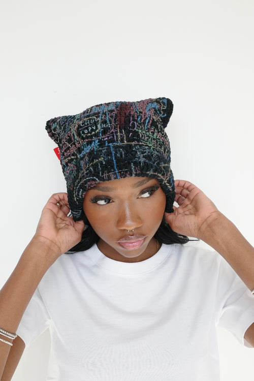 Arkyve X Basquiat "Kings of Egypt" Crochet Cat Hat