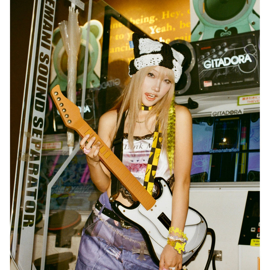 Black Snowflake Crochet Cat Hat