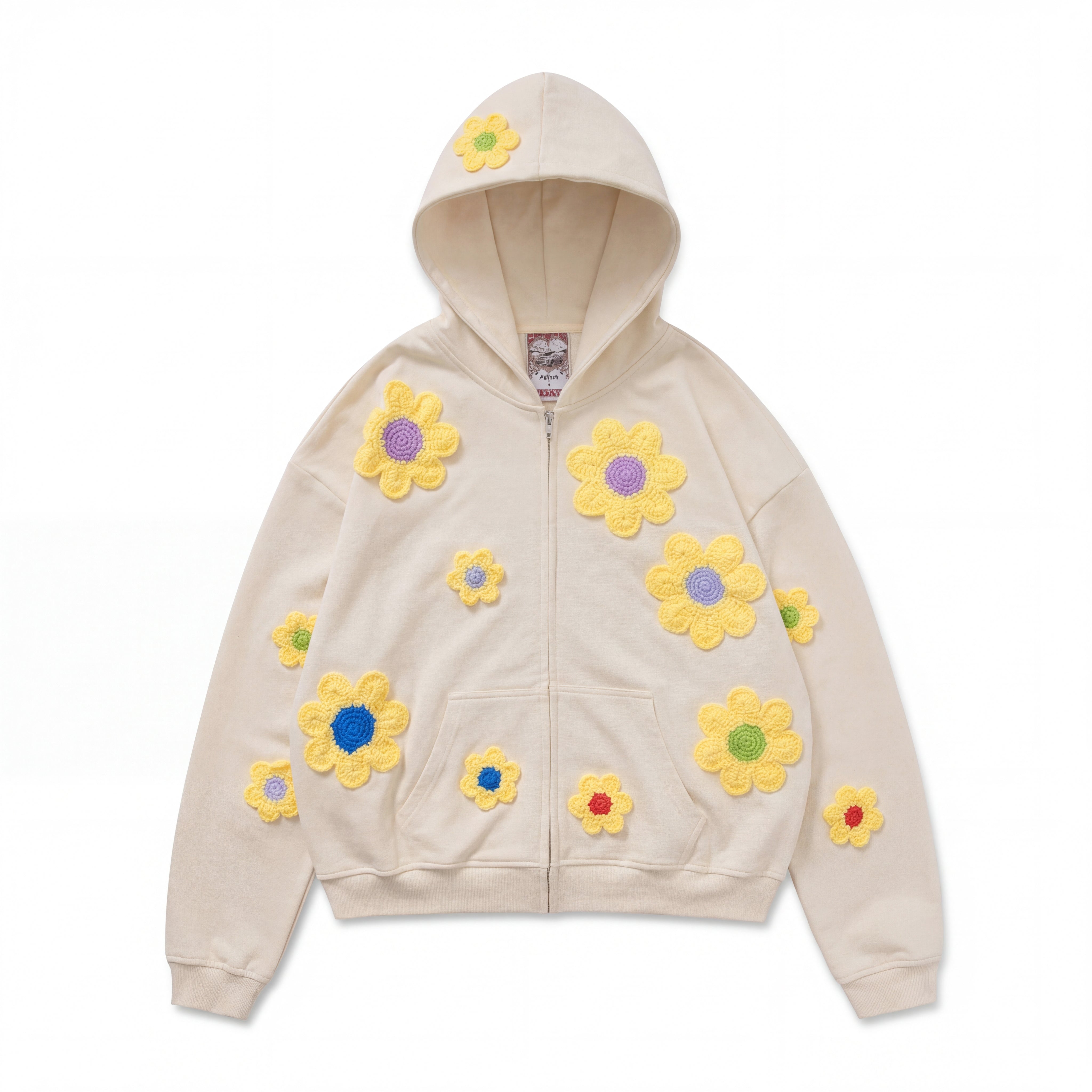 Crochet Patch Sweatsuit Hoodie | Arkyve