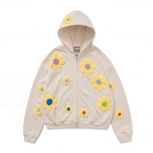 Arkyve X Steven Harrington Flower Patch Hoodie - Cream
