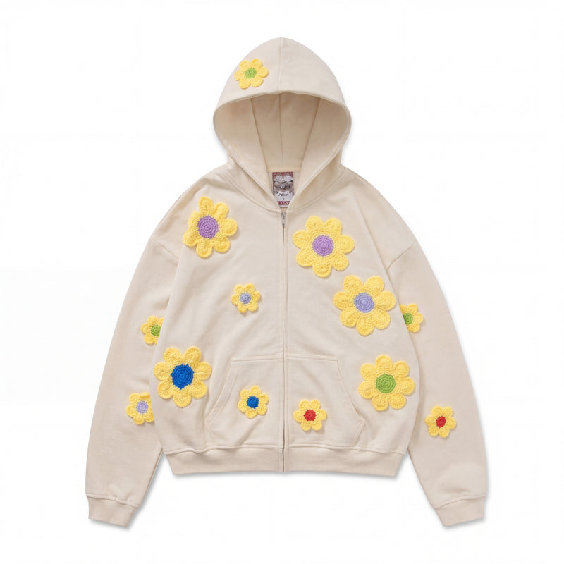 Arkyve X Steven Harrington Flower Patch Hoodie - Cream