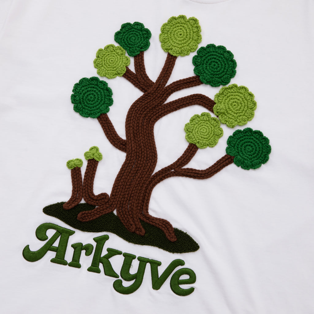 Crochet Tree Patch White Tee