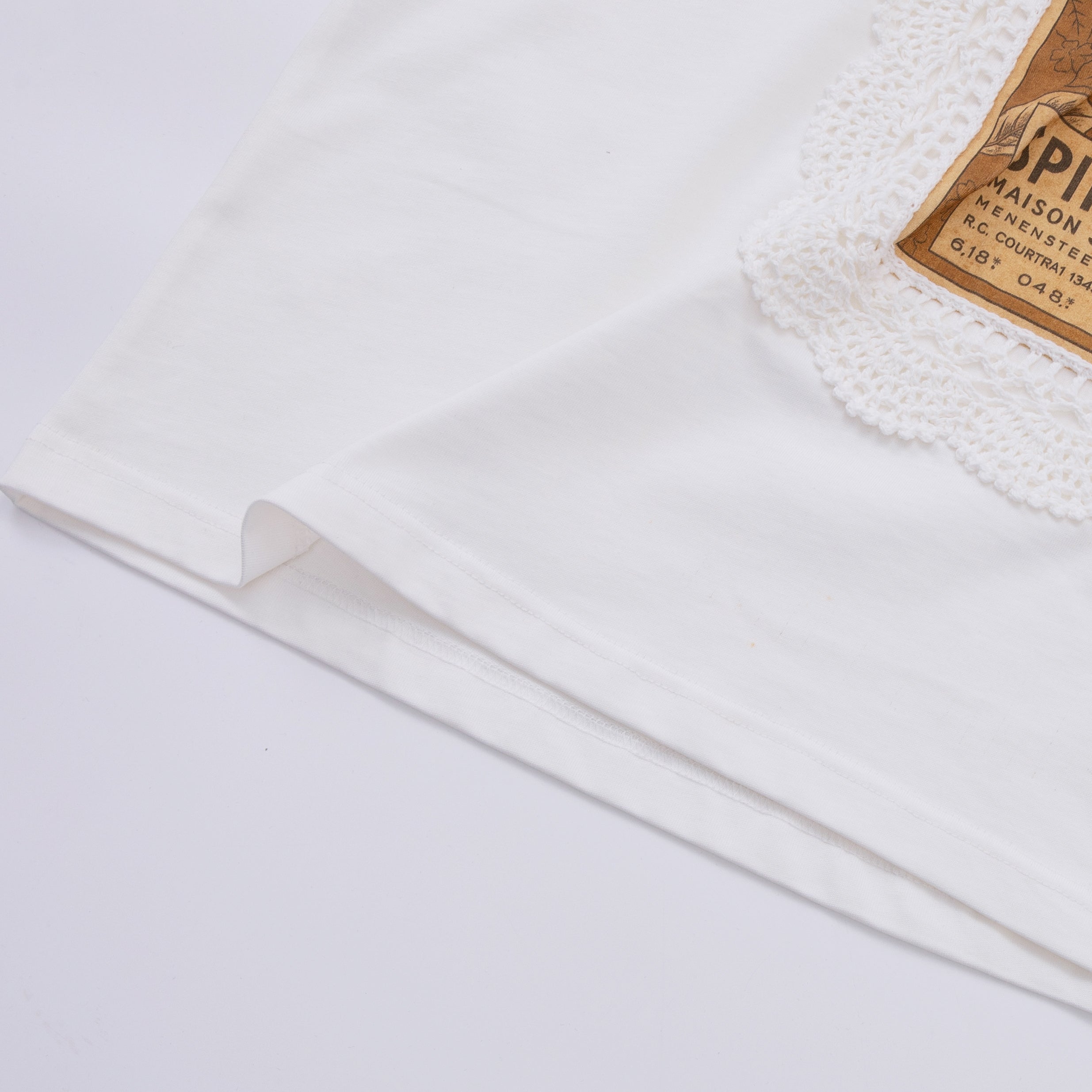 Crochet Wine Label White Tee