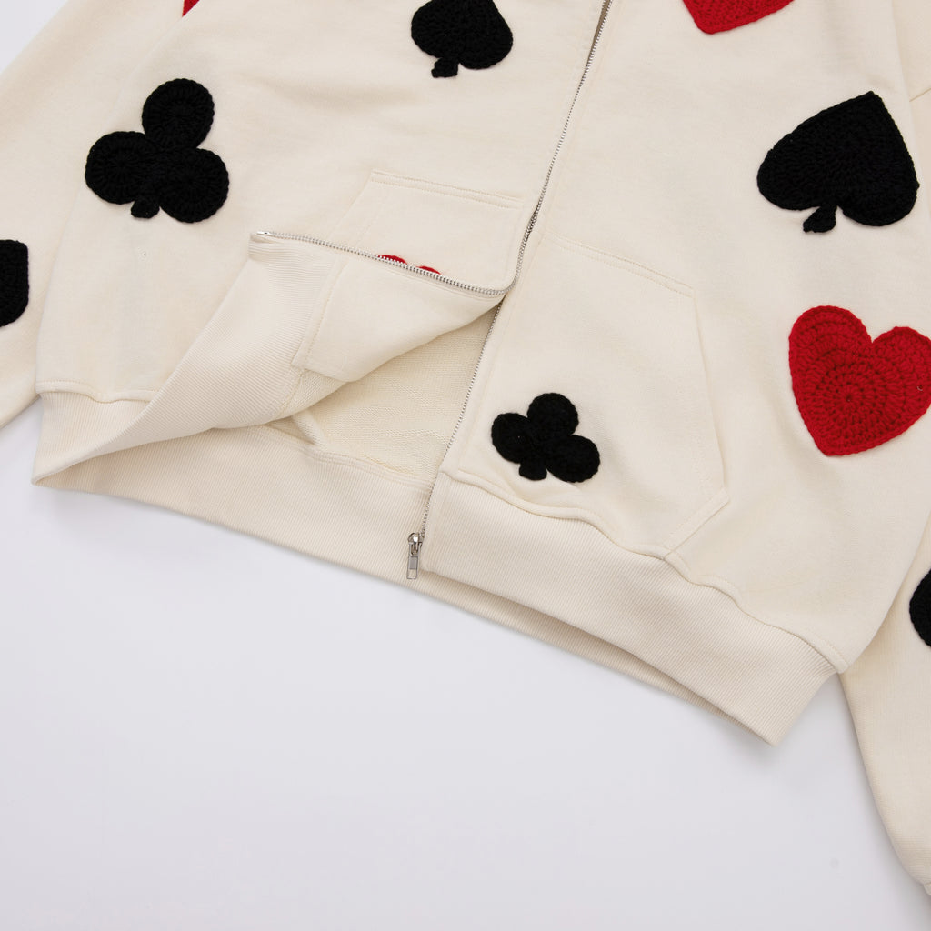 Poker Crochet Patch Sweatshirt