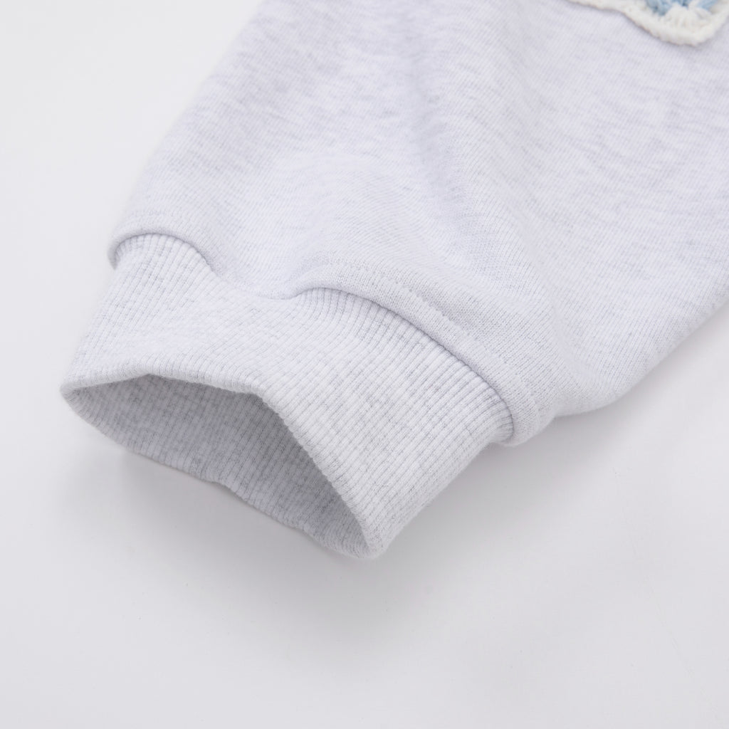 Blue Star Crochet Patch Sweatshirt