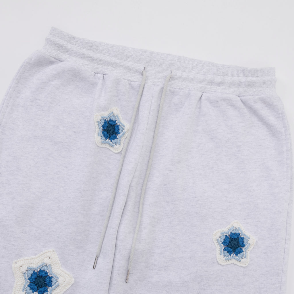 Blue Star Crochet Patch Sweatpants