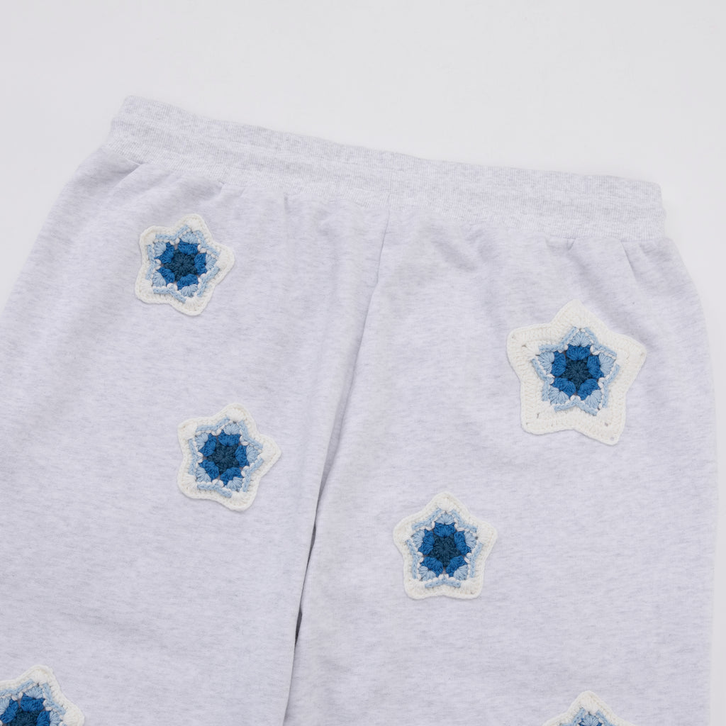Blue Star Crochet Patch Sweatpants