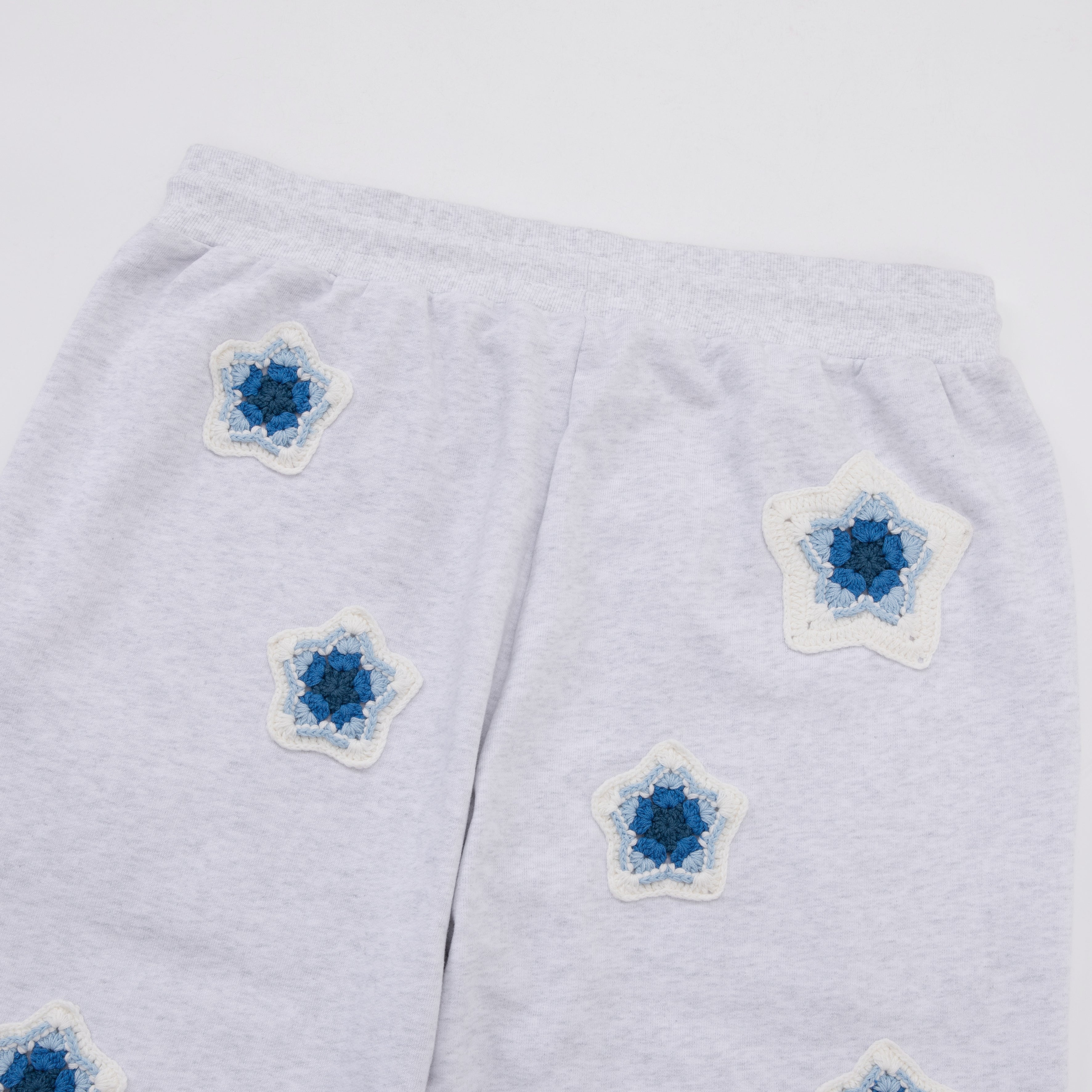 Blue Star Crochet Patch Sweatpants