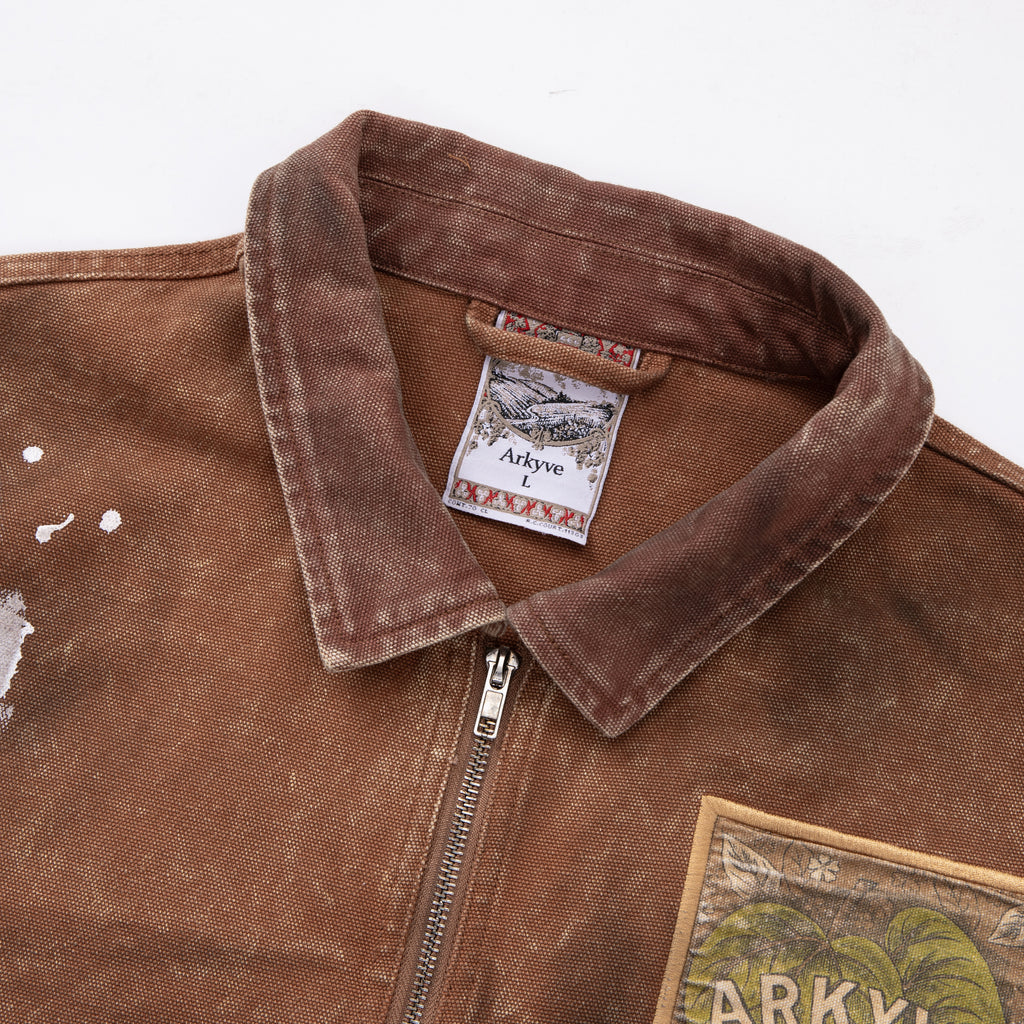 Wine Label Distressed Workwear Jacket