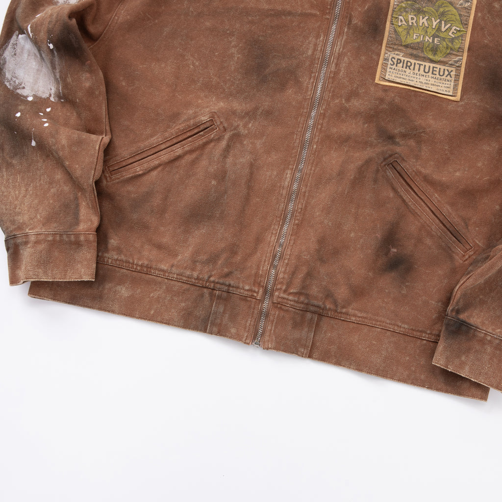 Wine Label Distressed Workwear Jacket