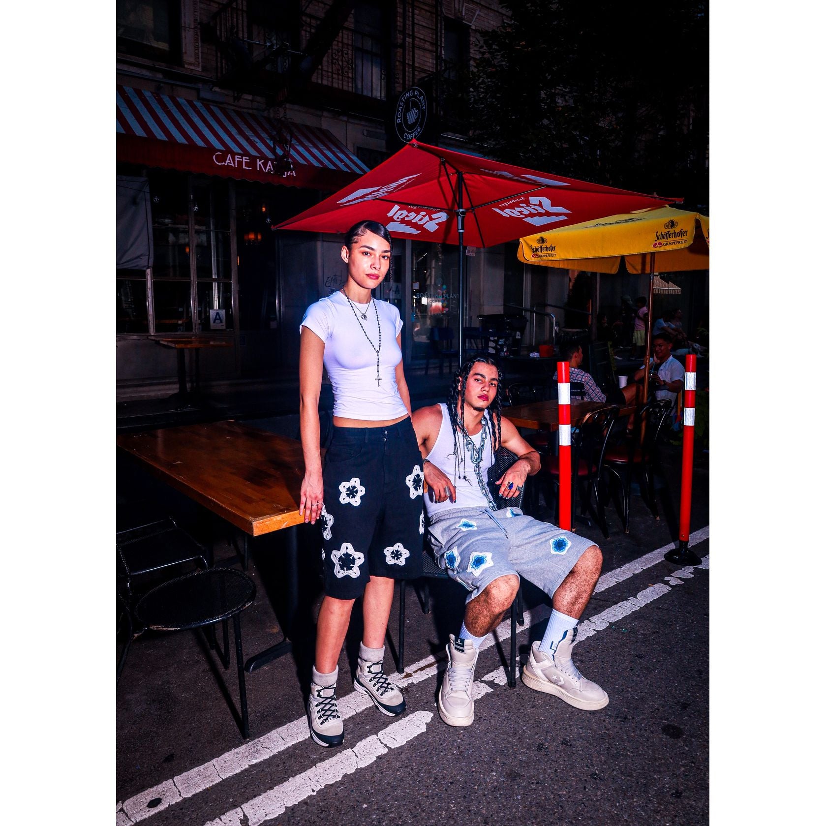 Grey Star Crochet Patch Sweatshorts