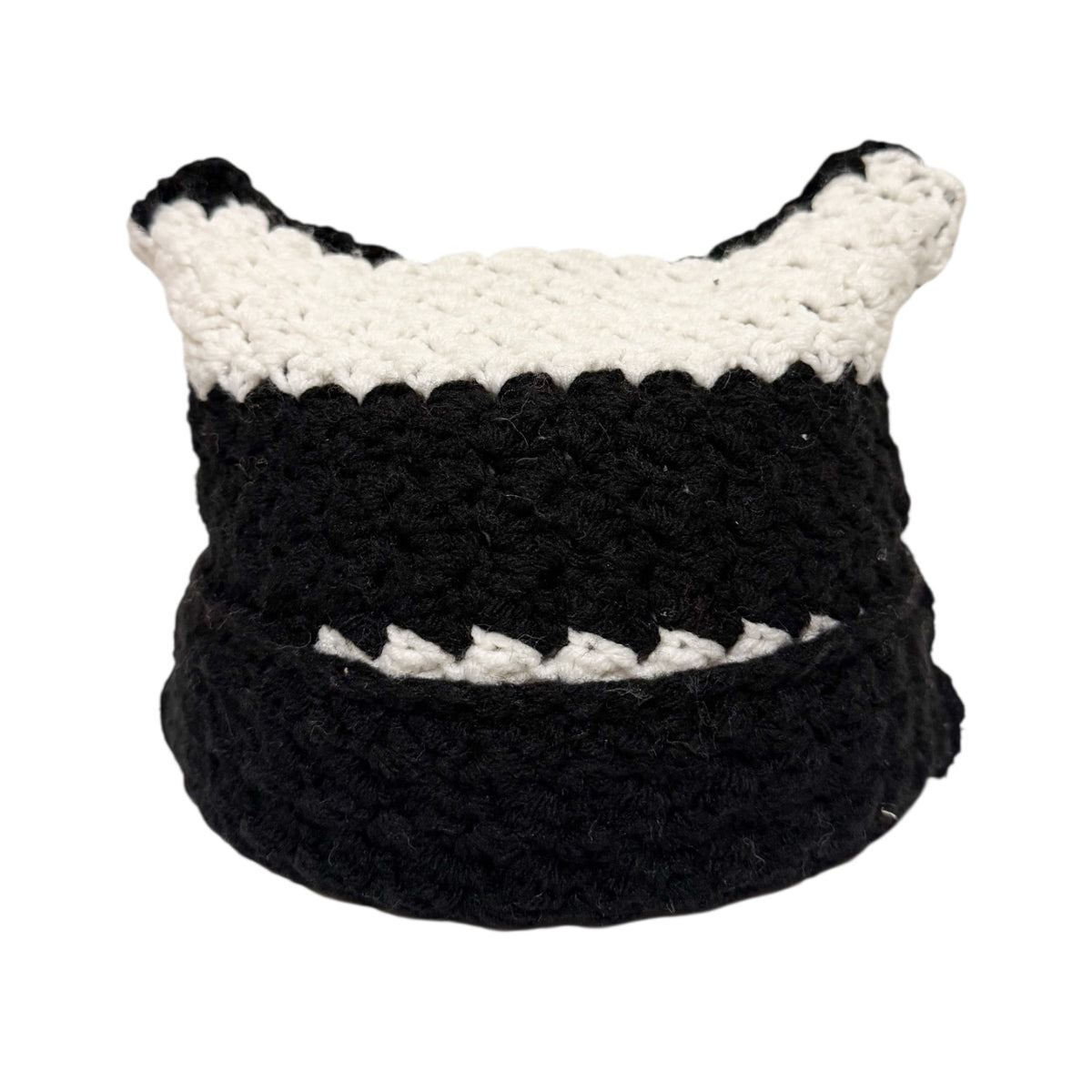 Black Stripe Crochet Cat Hat (1of1)