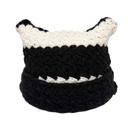 Black Stripe Crochet Cat Hat (1of1)
