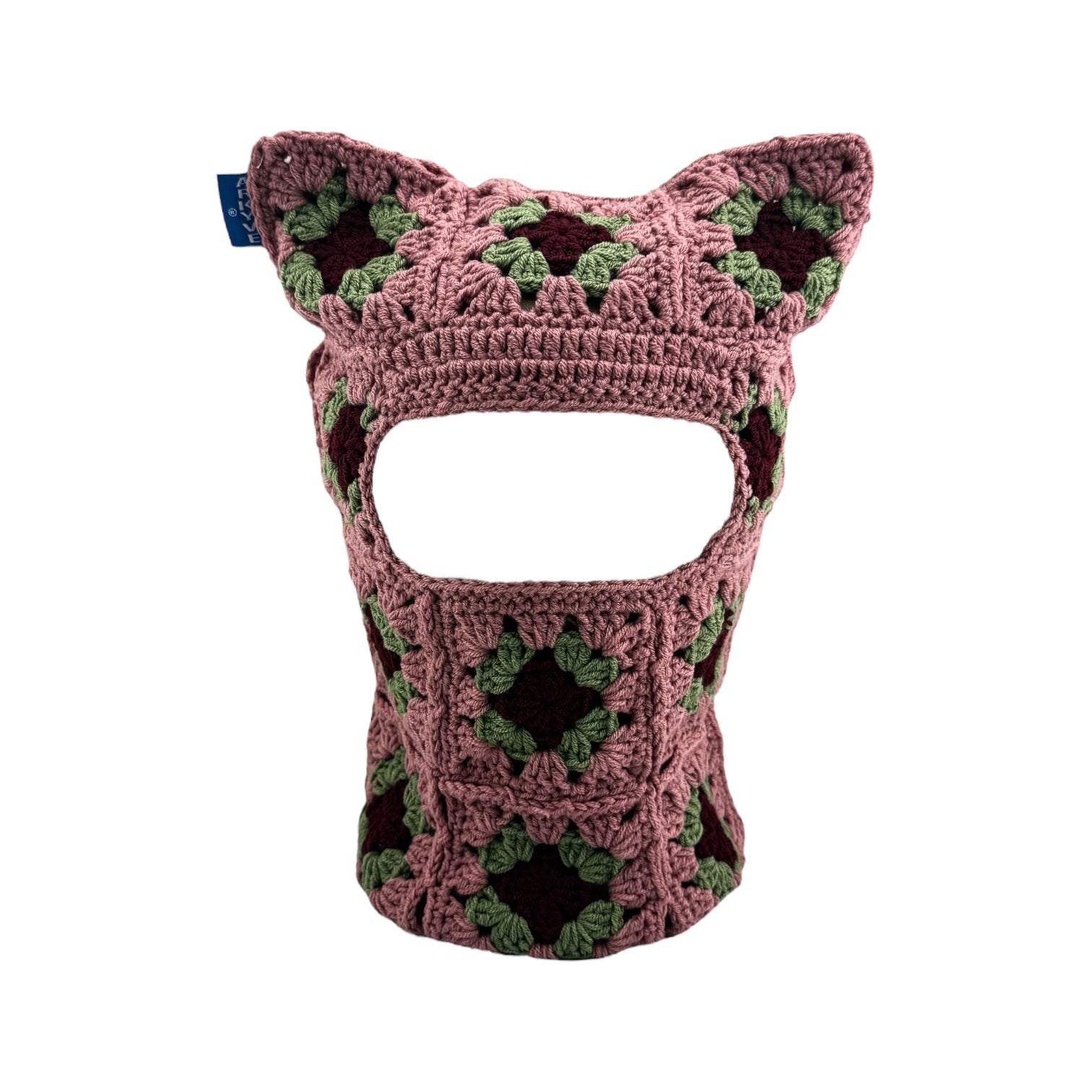 Pink Berry Crochet Ski Mask