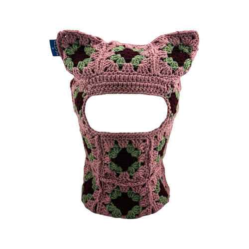 Pink Berry Crochet Ski Mask