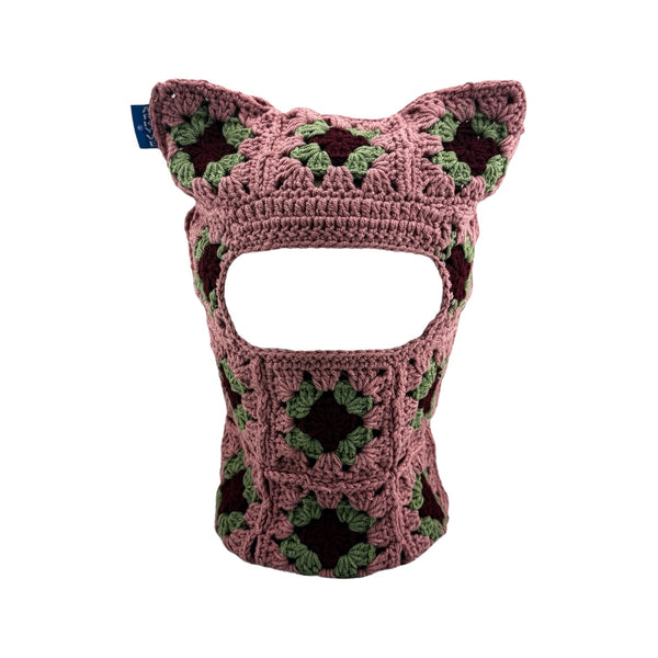 Pink Berry Crochet Ski Mask