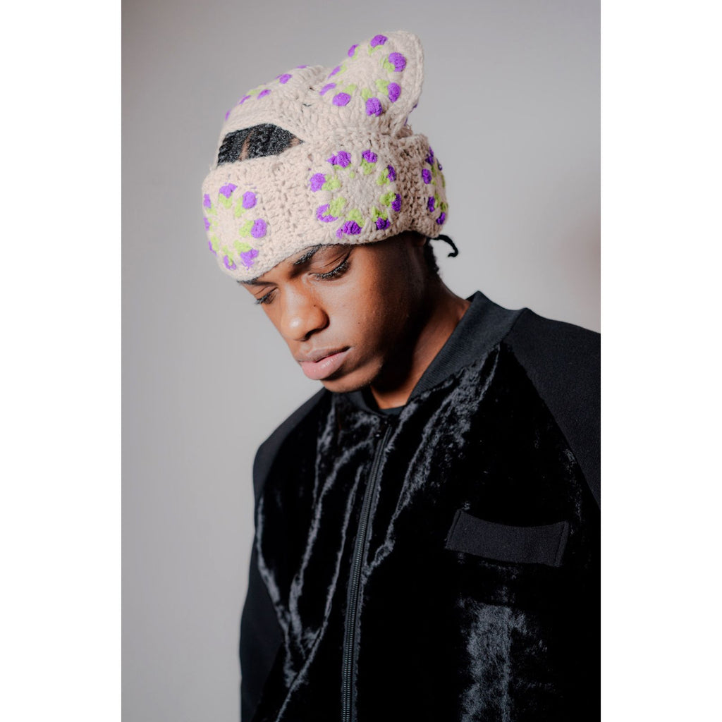 Orchid Sand Crochet Cat Mask