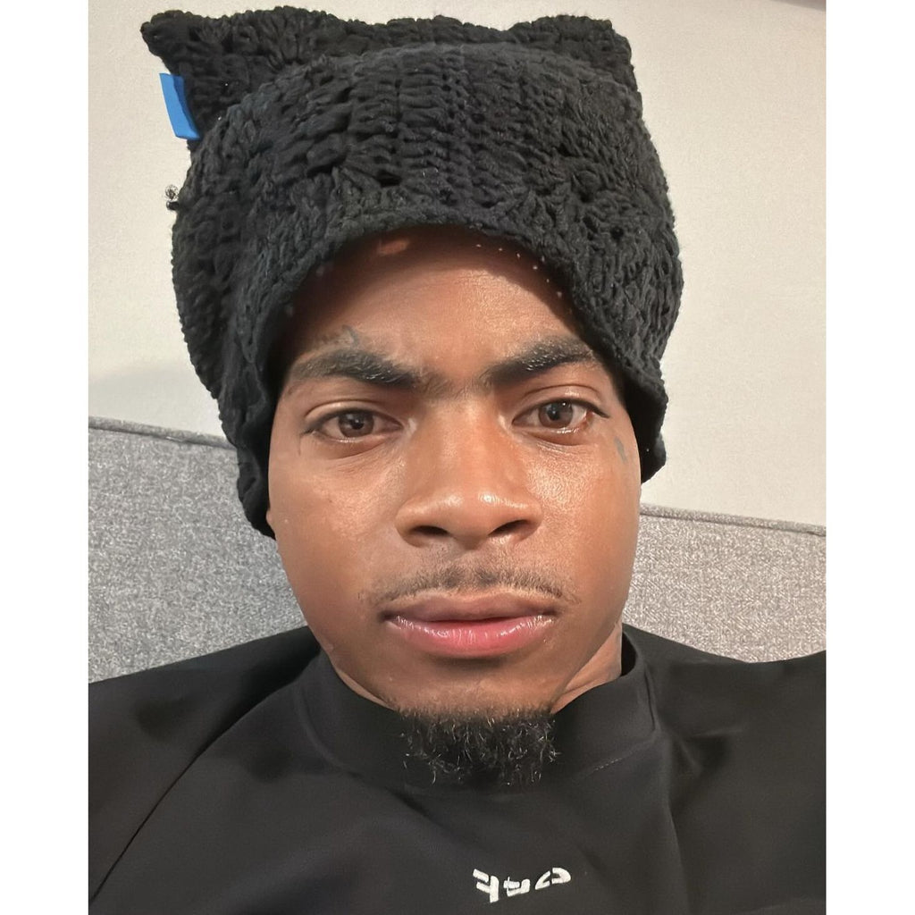 Black Crochet Cat Hat