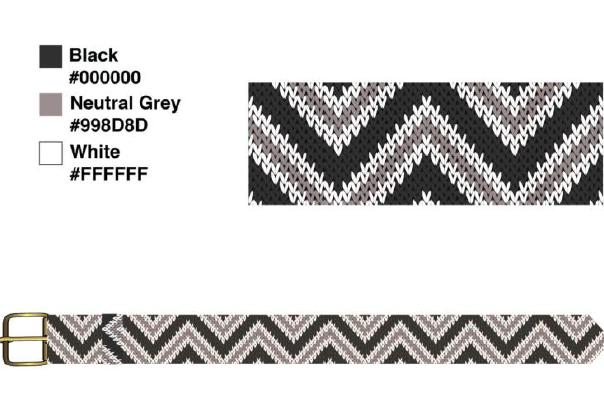 Dark Chevron Crochet Belt
