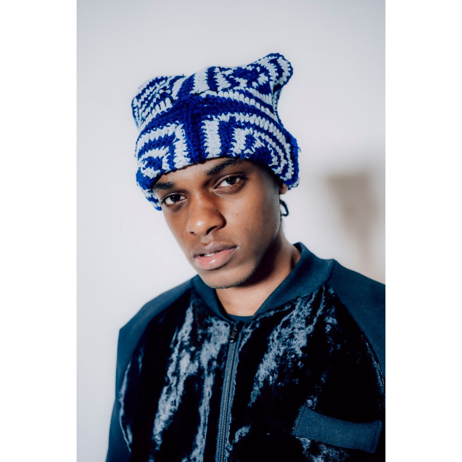 Navy Spin Crochet Cat Hat