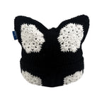 Black Snowflake Crochet Cat Hat