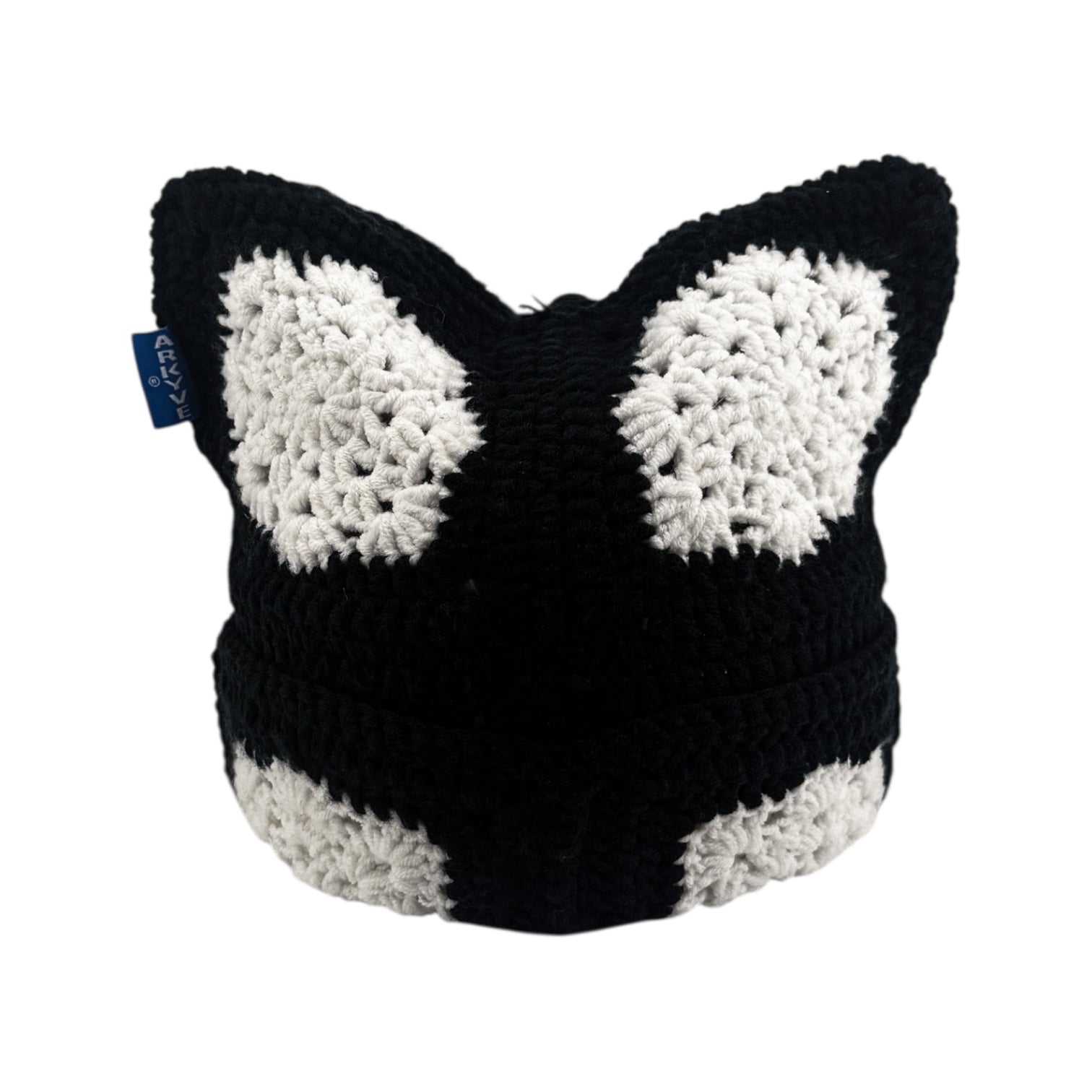Black Snowflake Crochet Cat Hat