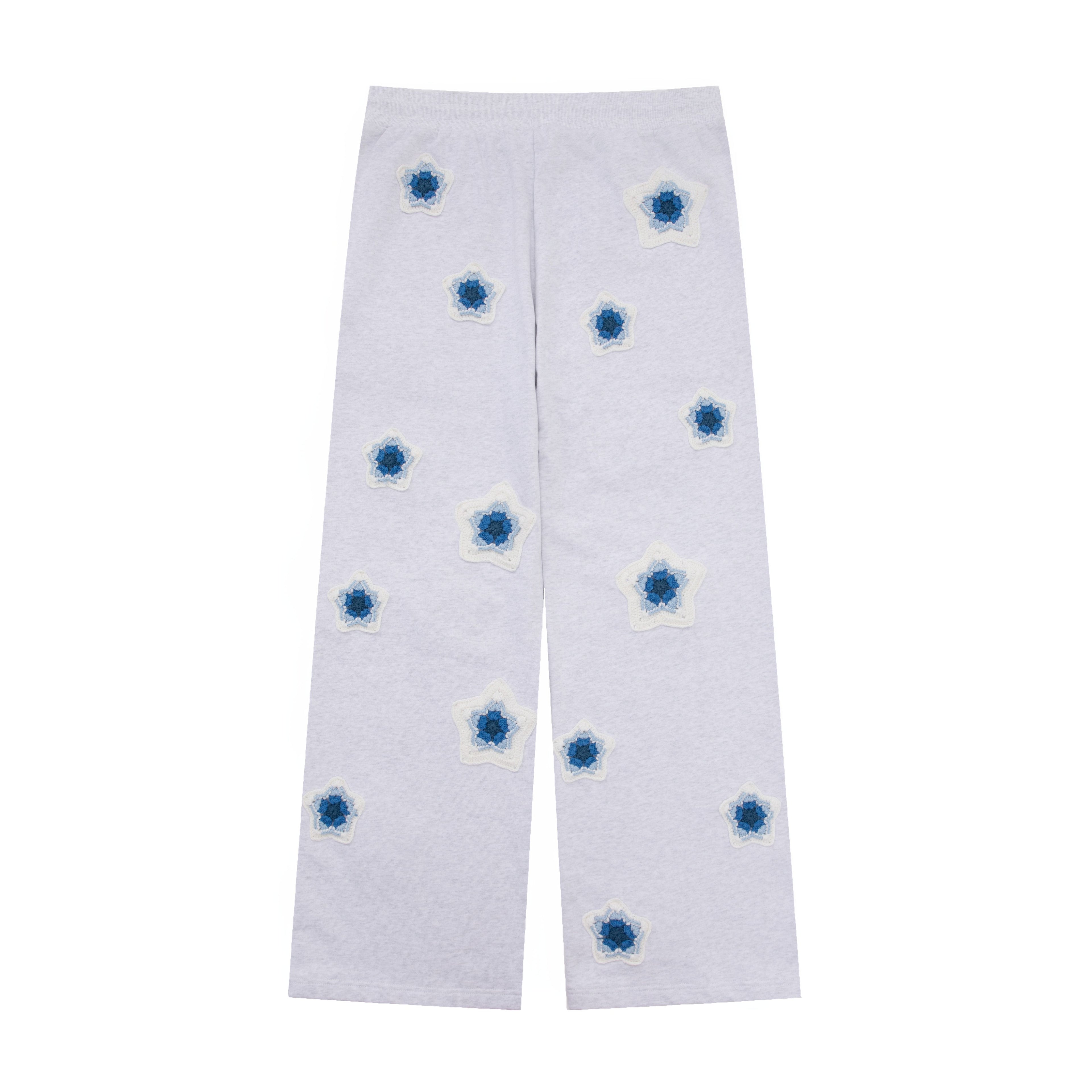 Blue Star Crochet Patch Sweatpants