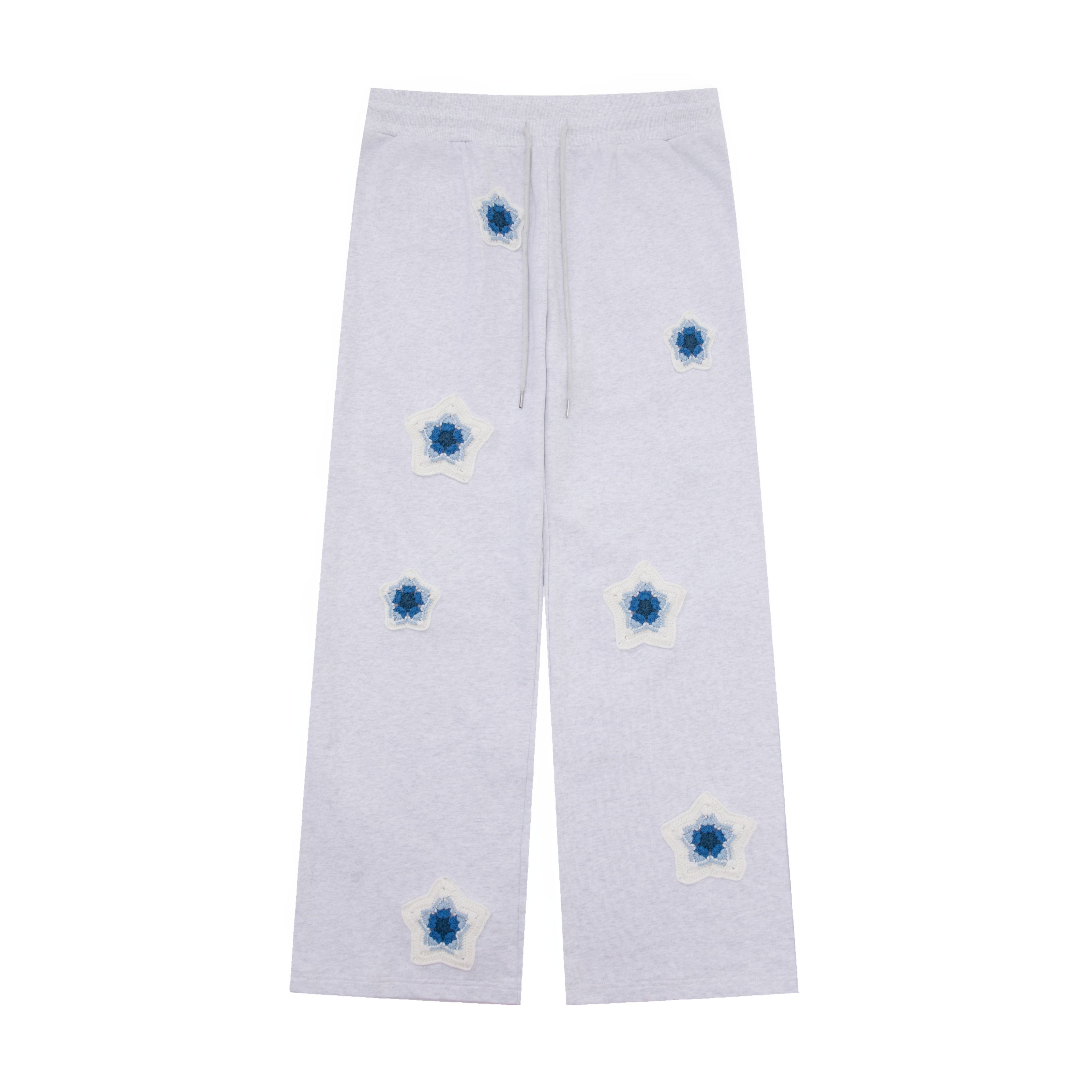 Blue Star Crochet Patch Sweatpants