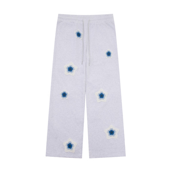 Blue Star Crochet Patch Sweatpants