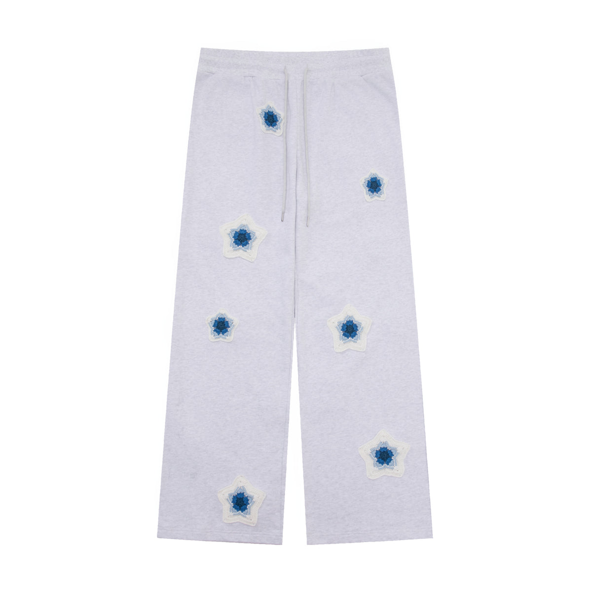 Blue Star Crochet Patch Sweatpants