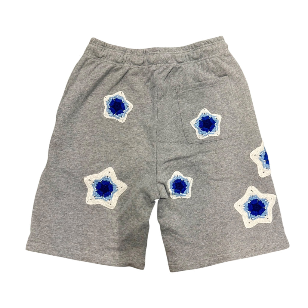 Grey Star Crochet Patch Sweatshorts