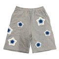 Grey Star Crochet Patch Sweatshorts