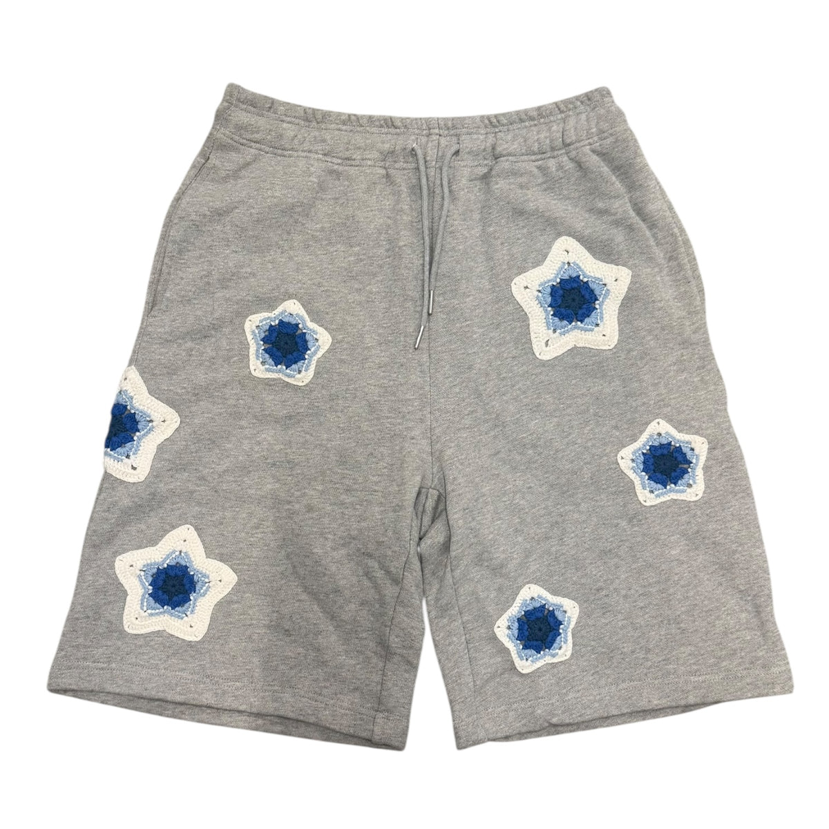 Grey Star Crochet Patch Sweatshorts