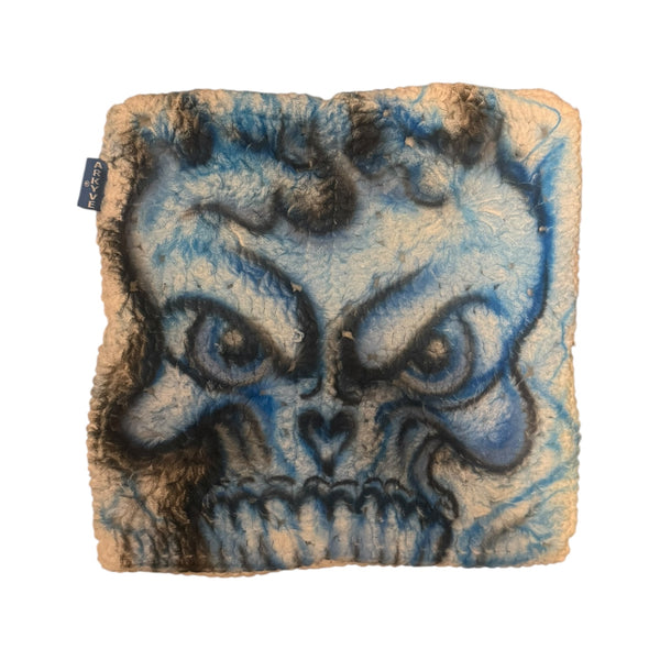 Blue Skull 1of1 Crochet Cat Hat