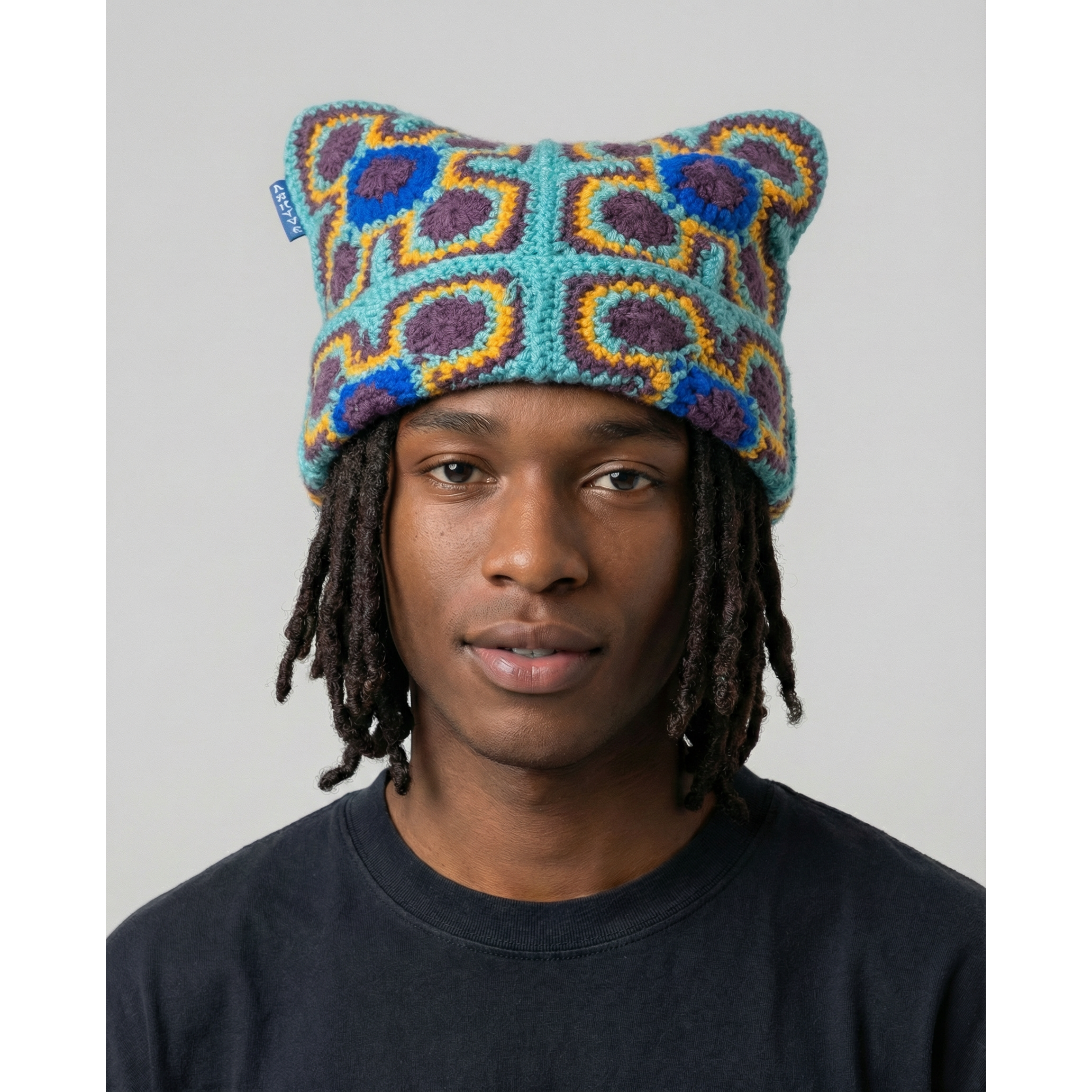 Retro Cross Crochet Cat Hat