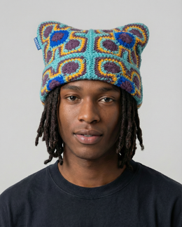 Retro Cross Crochet Cat Hat