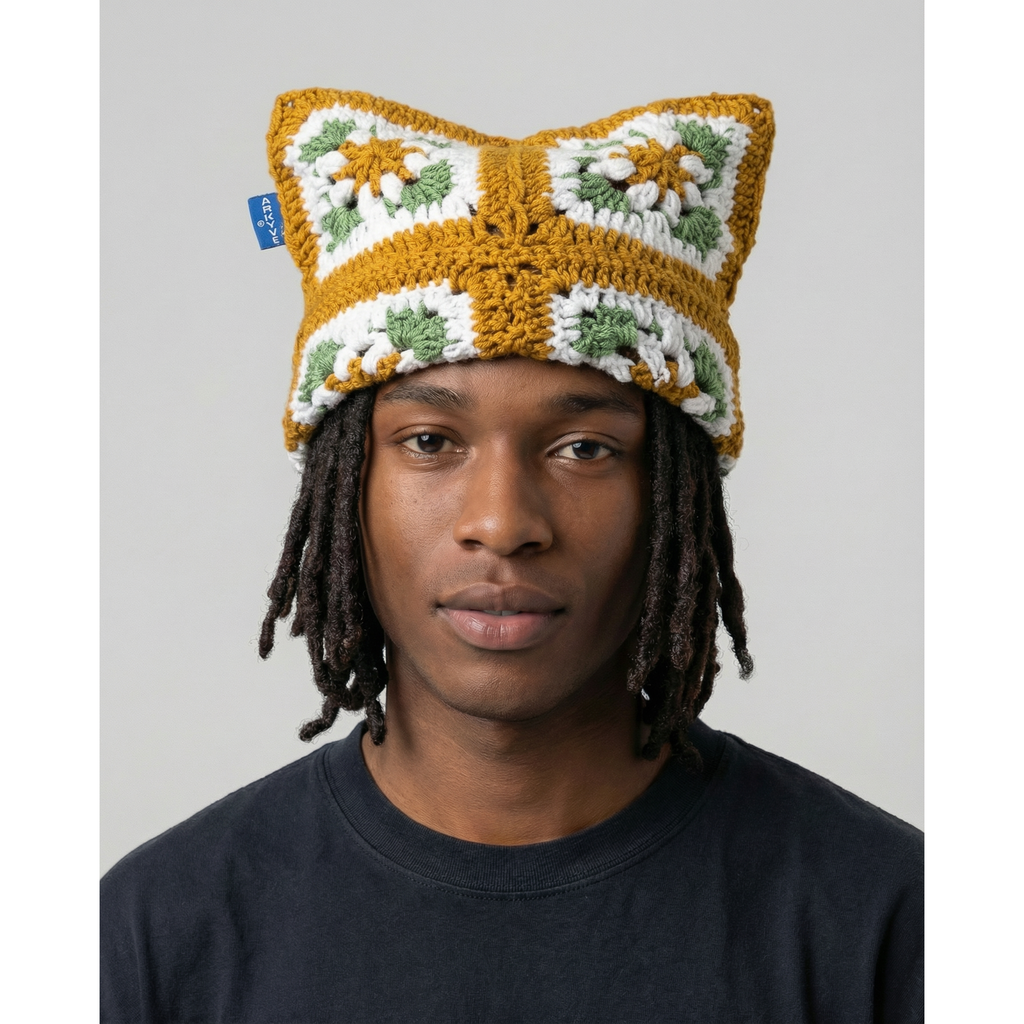 Garden Crochet Cat Hat