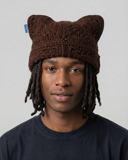 Chocolate Crochet Cat Hat