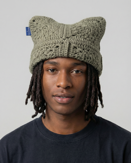 Concrete Moss Crochet Cat Hat